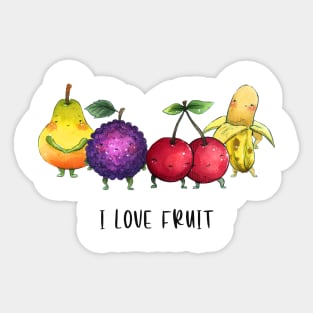 "I love fruit" Watercolour Original Painting Sticker